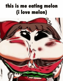 This Is Me Eating Melon Reimu I Love Melon GIF - This Is Me Eating Melon Reimu I Love Melon Melon GIFs