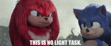 Sonic Movie2 Knuckles GIF - Sonic Movie2 Knuckles This Is No Light Task GIFs