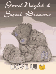 sweet dreams good night bear cuddle love you
