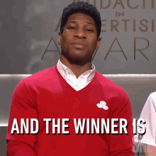And The Winner Is Jonathan Majors GIF - And The Winner Is Jonathan Majors Saturday Night Live GIFs