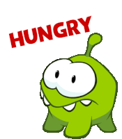 Hungry Om Nom Sticker - Hungry Om Nom Cut The Rope Stickers