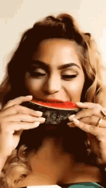 so watermelon watermelon eating watermelon yummy enjoying