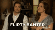 Flirty Banter Erin Krakow And Daniel Lissing GIF - Flirty Banter Erin Krakow And Daniel Lissing Talking GIFs