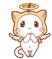 Angel Cat Begging Sticker - Angel Cat Begging Praying Hands Stickers
