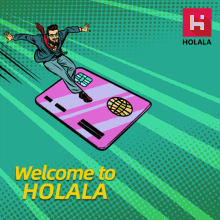 holala surfing surf welcome to holala card