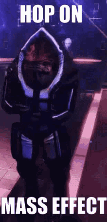 Mass Effect Hop On GIF - Mass Effect Hop On Krogan GIFs