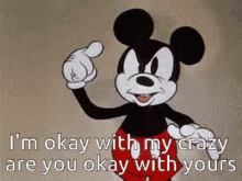 i am okay crazy are you ok mickey mouse