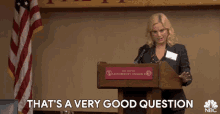 thats a very good question amy poehler parks and rec speech interesting