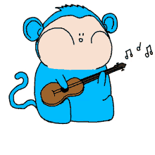 guitar monkey serenade cute singing