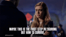 maybe this is the step in figuring out how to survive melissa roxburgh michaela stone manifest way to survive