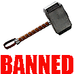 Banned Thor Hammer Sticker - Banned Thor Hammer Hammer Stickers