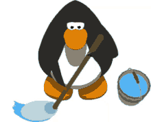 Penguin Mopping GIF - Penguin Mopping Up GIFs