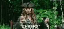 cheers pirates of the caribbean johnny depp captain jack sparrow
