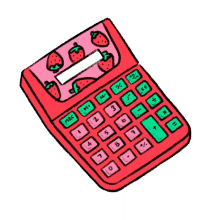 cute calculator math strawberry kawaii