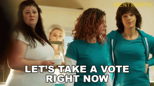 Lets Take A Vote Right Now Maxine Conway Gif Lets Take A Vote Right Now Maxine Conway Boomer Jenkins Discover Share Gifs