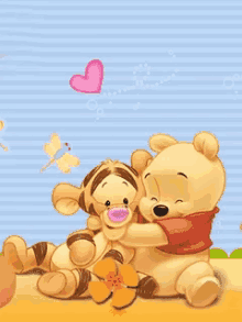 pooh tiger hug love bff