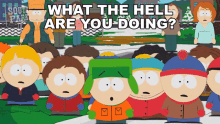 What The Hell Are You Doing Eric Cartman GIF - What The Hell Are You Doing Eric Cartman Stan Marsh GIFs