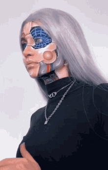 Robotic Face Paint Abby Roberts GIF - Robotic Face Paint Abby Roberts I Am A Robot GIFs