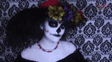 Dia De Los Muertos Costume GIF - Day Of The Dead Make Up Dia De Los Muertos GIFs