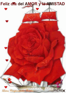 Feliz Dia Amor Y Amistad GIF - Feliz Dia Amor Y Amistad Rosa Roja GIFs