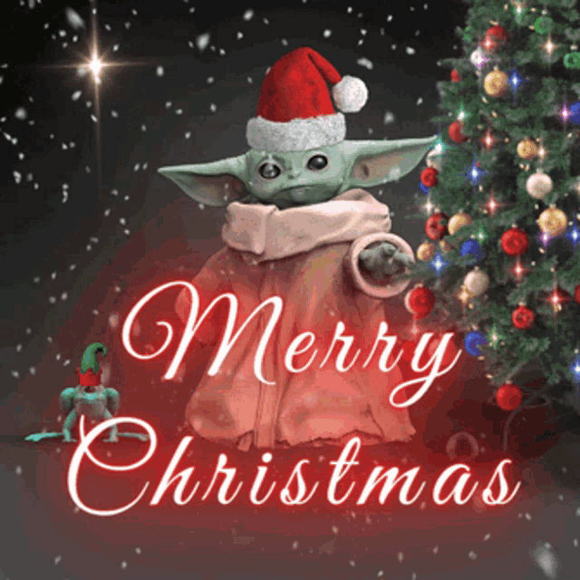 Merry Christmas Baby Yoda GIF - Merry Christmas Baby Yoda Star Wars -  Discover &amp; Share GIFs
