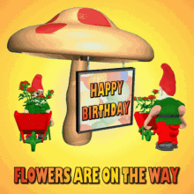 Happy Birthday Gnomes GIF - Happy Birthday Gnomes Wheel Barrow GIFs