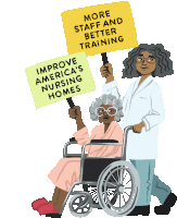 Nursing Homes Improve Americas Nursing Homes Sticker - Nursing Homes Improve Americas Nursing Homes More Staff And Better Training Stickers