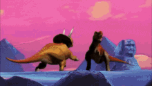 Tyrannosaurus Rex Fighting GIF - Tyrannosaurus Rex Fighting Triceratops GIFs