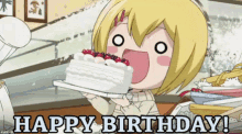 Anime Happy Birthday GIF - Anime Happy Birthday Cake GIFs