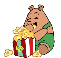Popcorn Eating Sticker - Popcorn Eating Watching Stickers
