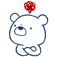 White Bear Sticker - White Bear Thoughtful Stickers