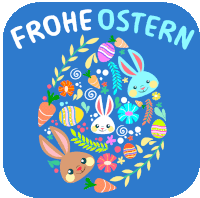 Frohe Ostern Easter Sticker - Frohe Ostern Ostern Easter Stickers
