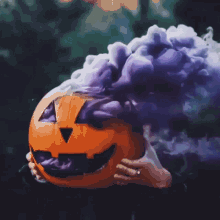 purple smoke jacko lantern pumpkin smoke pumpkin