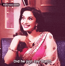 Did He Just Say That?!.Gif GIF - Did He Just Say That?! Madhuri Dixit Clothing GIFs