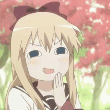 laugh blush kyouko toshinou yuru yuri