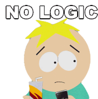 No Logic Butters Stotch Sticker - No Logic Butters Stotch South Park Stickers