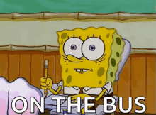 school on the bus spongebob pencil