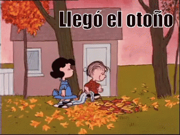 Linus Lucy Charlie Brown Llegó el otoño hojas