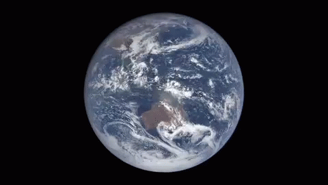 spinning earth planet with satellites animation