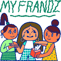Lola Is Comforted By Girlfriends With Caption My Frandz Sticker - Hopeless Romance101 Cry Tears Stickers