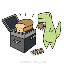 loof and timmy dinosaur bread copy machine photocopy