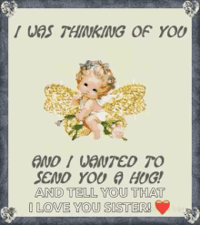 Thinking Of You I Wanted To Send You A Hug GIF - Thinking Of You I Wanted To Send You A Hug Baby Angel GIFs