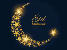 Eid Mubarak Stars GIF - Eid Mubarak Stars Crescent Moon GIFs