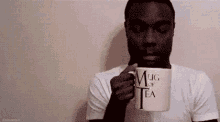 Sipping My Tea Cause Bye Felicia GIF - Mugoftea Sippingtea Thatsnoneofmybusiness GIFs