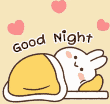 kawaii rabbit goodnight i luv u