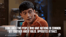 Sometimes Two People Who Have Nothing In Common Get Together And It Rules Opposites Attract GIF - Sometimes Two People Who Have Nothing In Common Get Together And It Rules Opposites Attract Manny Jacinto GIFs