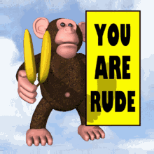 you are rude rude up yours 3d gifs artist monkey