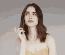 Lily Collins Think GIF - Lily Collins Lily Think GIFs
