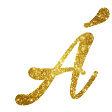 animated text gold glitters letter a shiny