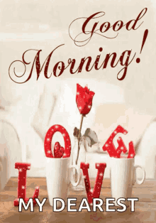 good morning love coffee rose